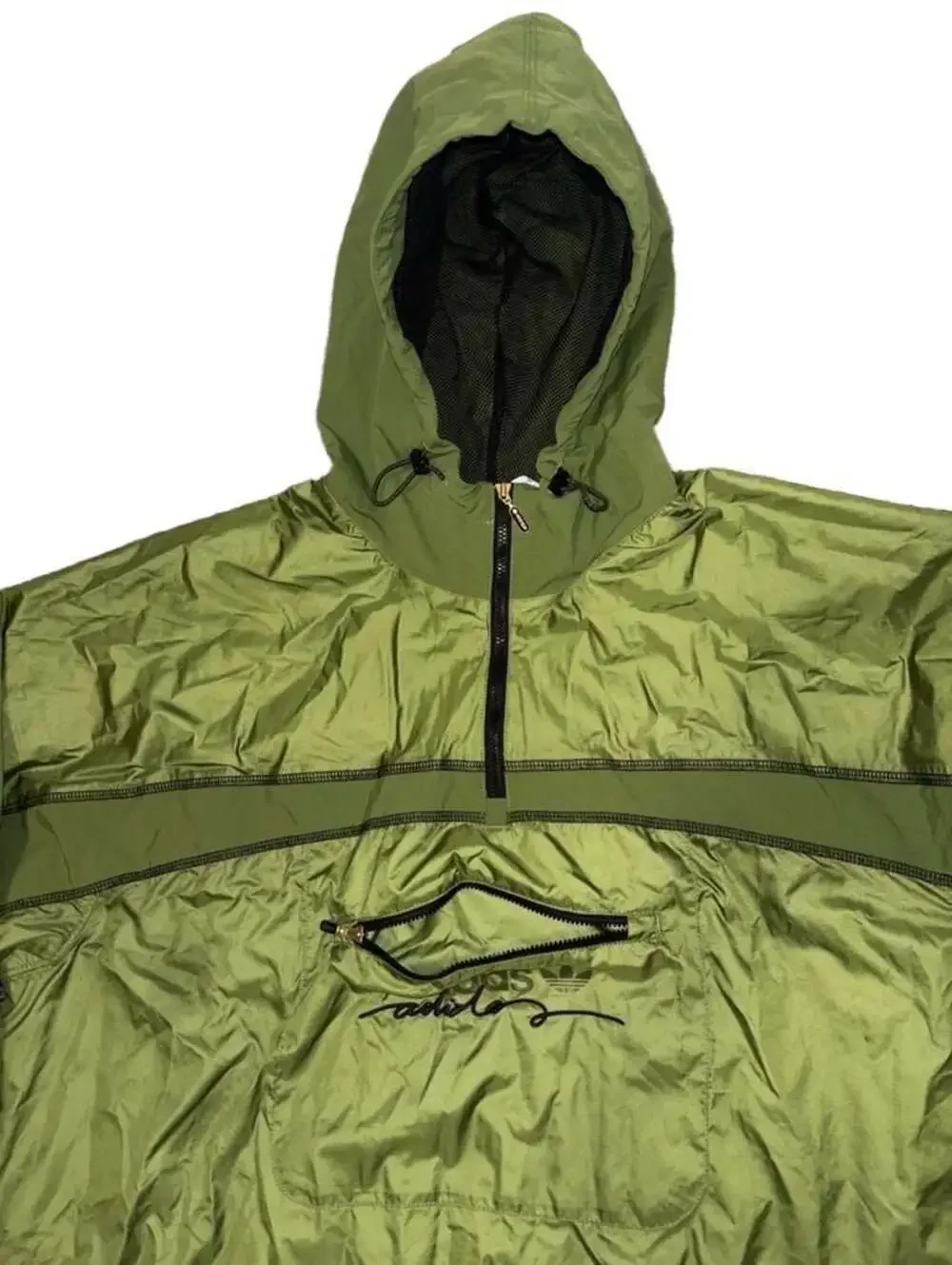 Adidas Originals R.Y.V. Blocked 2.0 Windbreaker Jacket Olive Green Mens Pullover